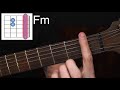 Как играть аккорд Fm на гитаре? Фа минор