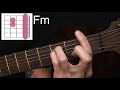 Как играть аккорд Fm на гитаре? Фа минор