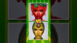 🍓🥑🔥 BATALHA DE MAKEUP MORANGUETE X ABACATUDO #quiz #shorts #makeup #frutas #trending #viral #fyp