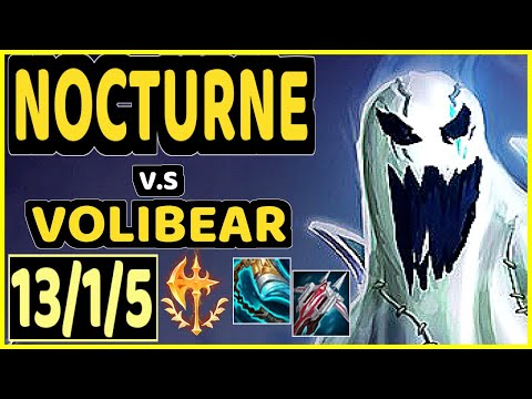 NOCTURNE vs VOLIBEAR - 13/1/5 KDA JUNGLE GAMEPLAY - EUW Ranked MASTER