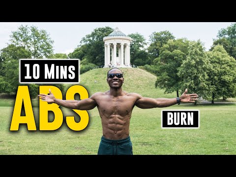 10 Minute ABs & Core At The English Garden In Munich | Burn Fat 2