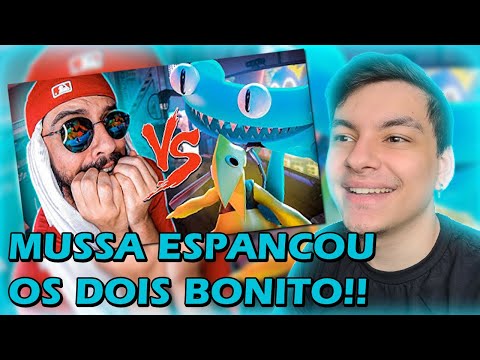 (INSANO!!) REACT Ciano e Amarelo (Rainbow Friends 2) Vs. Mussoumano - Batalha com Games