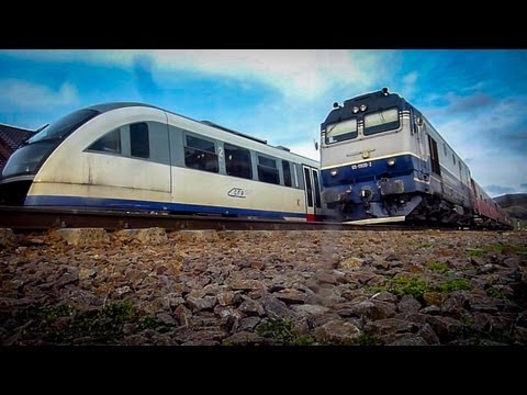 Desiro DMU & EMD Locomotive in Bratca (Low-Angle version) (30 03 2013)