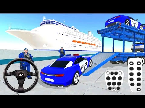 Transporting Police Car in Cruise Ship - Grand Transporter Simulator 2021 - Android Gameplay
