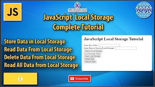 JavaScript Complete Local Storage Tutorial | Read, Write, Delete Data from Local Storage
