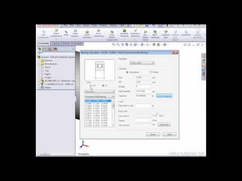 SolidWorks 2013 ToolBox Videos - Ball bearings tool