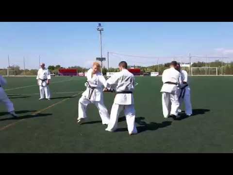 Los combates de los exámenes de karate kyokushin iko spain