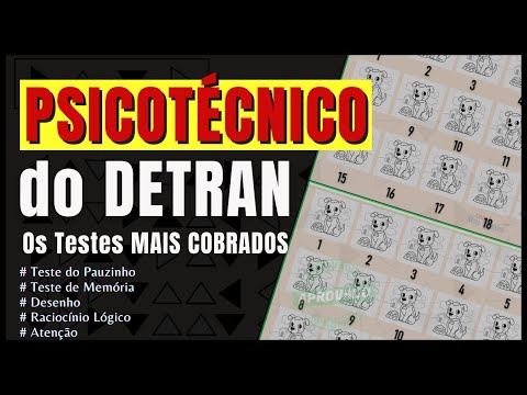 PSICOTÉCNICO DETRAN 2025. Exame psicológico DETRAN 2025, PSICOTESTE. TESTE DOS PAUZINHOS DETRAN 2025
