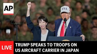 Download lagu LIVE: Trump speaks to troops on aircraft carrier USS George Washington in Japan mp3