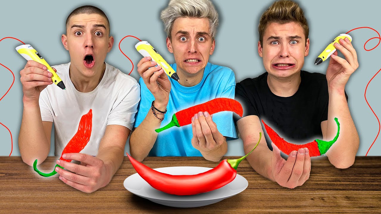 КТО ХУЖЕ НАРИСУЕТ 3D РУЧКОЙ, СЪЕСТ ЭТО ЧЕЛЛЕНДЖ !