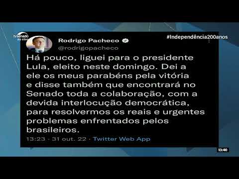 Pacheco parabeniza Lula e diz que Senado vai colaborar para resolver problemas do país