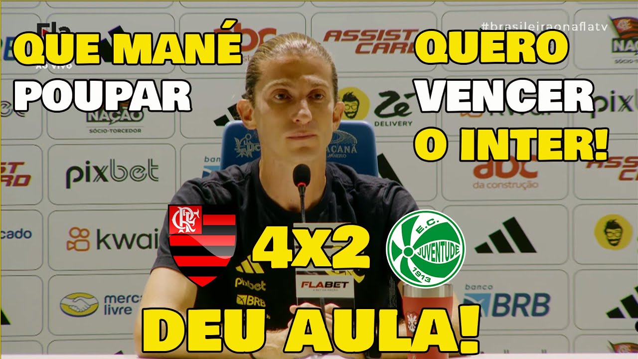 FILIPE LUÍS DEU AULA NA COLETIVA! FLAMENGO 4x2 JUVENTUDE