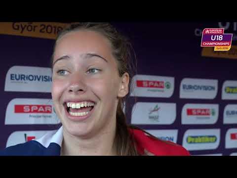 Martine Hjørnevik (NOR) after winning Gold in the 100m Hurdles
