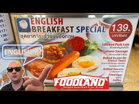 Tomando um café da manhã inglês no Foodland Tailândia