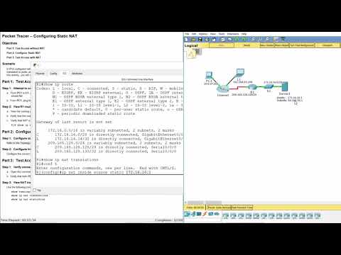 [CCNA v6] Packet Tracer  9.2.1.4 Configuring Static NAT