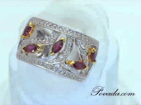 Ruby Diamond Gemstone Ring in White Gold [R5278]
