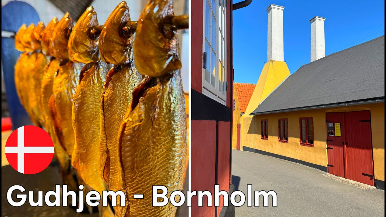 Sun over Gudhjem on the rock island Bornholm in the easternmost Denmark and stay at Gudhjem Camping