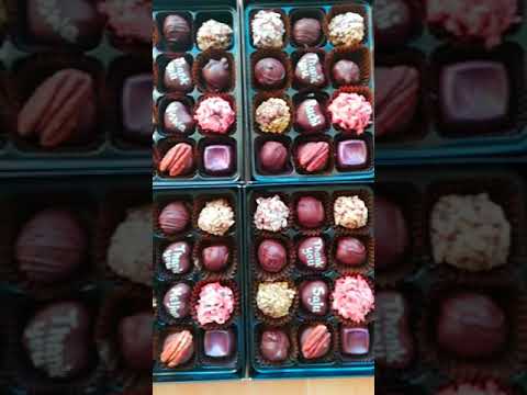 9 boxes of 12 vegan chocolates. Free shipping to one address. Personalized. Handmade. Gluten free