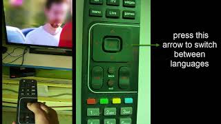 how to change tv channel audio language from english to tamil, hindi in Airtel digital tv remote