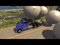 Beamng drive   Giant Concrete Balls rolling Against moving Cars