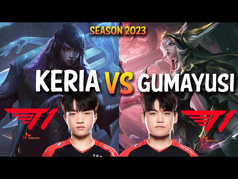 T1 Keria vs T1 Gumayusi - Keria APHELIOS vs Gumayusi XAYAH ADC - KR Ranked