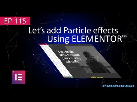 Add Particle effects to a web page using elementor page builder