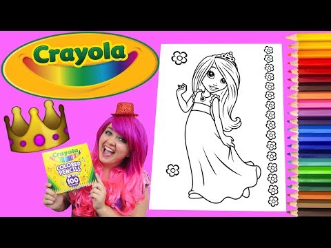 Coloring A Princess Crayola Coloring Book Page Colored Pencil | KiMMi THE CLOWN Video