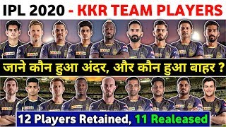 IPL 2020 KKR : Final List Of KKR All Retained & Realeased Players List For IPL 2020 | All Team Squad