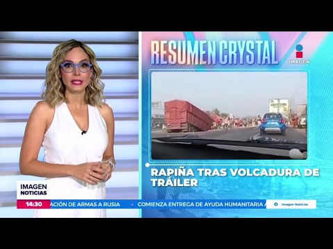 Se registra rapiña tras volcadura de tráiler en la carretera Villahermosa-Cárdenas | Crystal