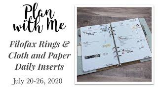 Plan with Me | A5 Filofax | Cloth and Paper Daily Inserts | July 20-26, 2020
