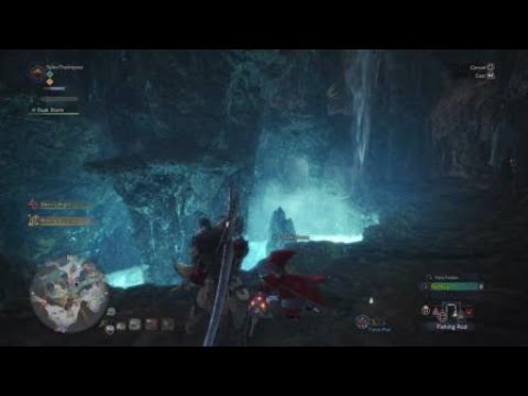 Catching a great goldenfish in area 15 of Rotten Vale Monster Hunter World