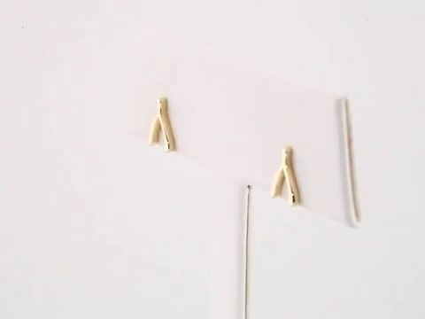 Amanda Rose Wishbone Earrings available in white or yellow gold
