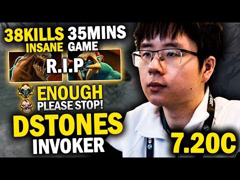 IMPOSSIBLE!!! DSTONES BRUTAL INVOKER 38 KILLS IN 35 MINS - INSANE GAME | DOTA 2 INVOKER 7.20C