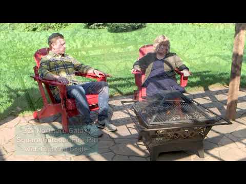 Galaxy 32 Inch Square Steel Wood Burning Fire Pit in Bronze By Ultimate Patio Overview Video