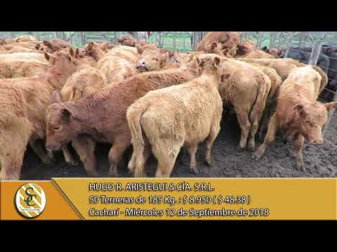 12-09-18 Venta de Hembras - Hugo R. Aristegui y Cía. S.R.L. - Cacharí