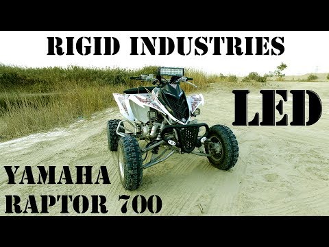 Rigid industries D2 hi/lo and E2 10" hi/lo on Yamaha raptor 700