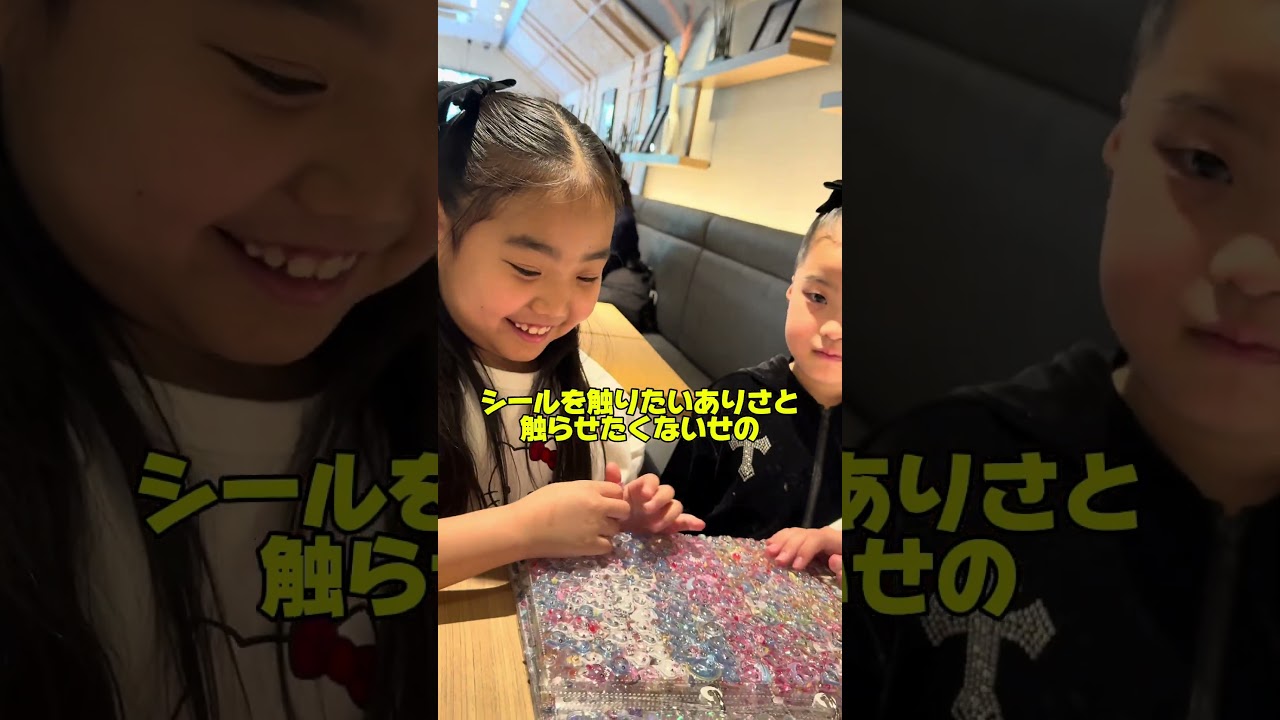 【ケンカ】シールを触りたい、ありさ。触らせたくない、せの。🤣🤣🤣🤣🤣　#シール帳 #シール交換 #シール #さくあり