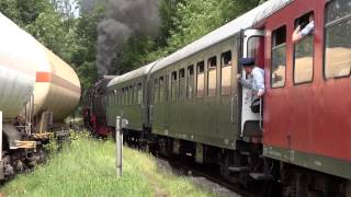 preview picture of video 'Dampfeisenbahn starten am Bahnhof in Bad Eilsen'