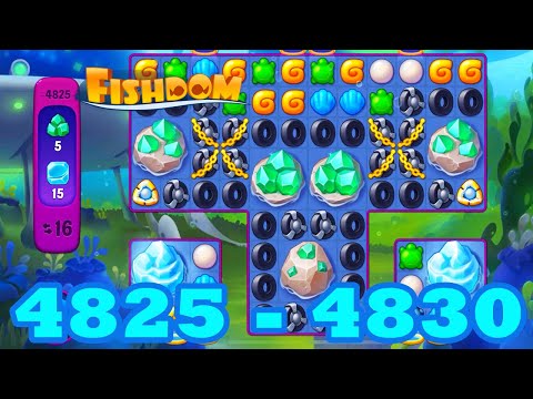 Fishdom Level 4825 - 4830 HD Walkthrough | 3 match | gameplay | android | 4826 | 4827 | 4828 | 4829