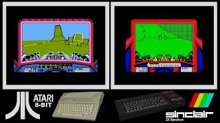 Atari 8-bit vs ZX Spectrum : STUNT CAR RACER (Side by side comparison)