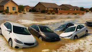 Massive Flooding Hits Arizona, USA ! 🌊 Streets Turn Into Rivers, Vehicles Submerged in Fort Mohave