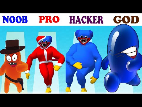 NOOB vs PRO vs HACKER vs GOD in Monster Run 3D vs Join Blob Clash 3D Gameplay Update - Part Hacker