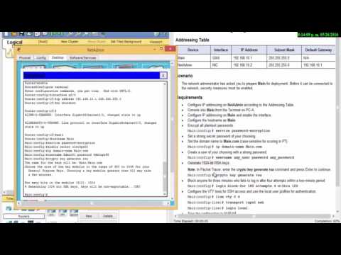 11.2.4.5 Packet Tracer - Configuring Secure Passwords and SSH.pka.mp4