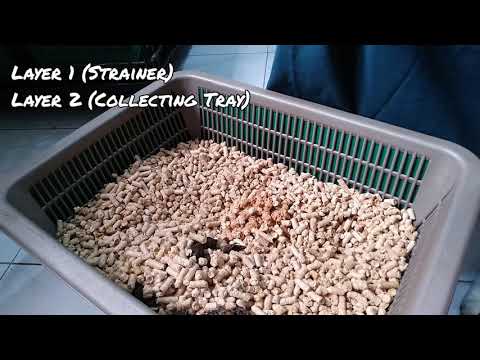 Best method to use pine wood cat litter (DIY double layered litter tray)