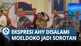 EKSPRESI AHY saat Salaman dengan KSP Moeldoko Jadi Sorotan, Tampak Kompak Pakai Baju Batik