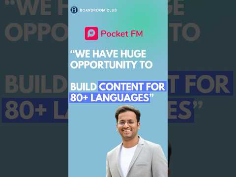 Pocket FM: We can build Native content for 80+ languages! #audio #tech #india @PocketFM.Official