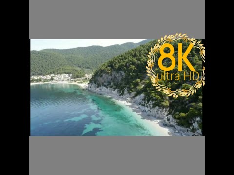 8k video (ultra HD) natural beauty amazing water beach relaxing music video .