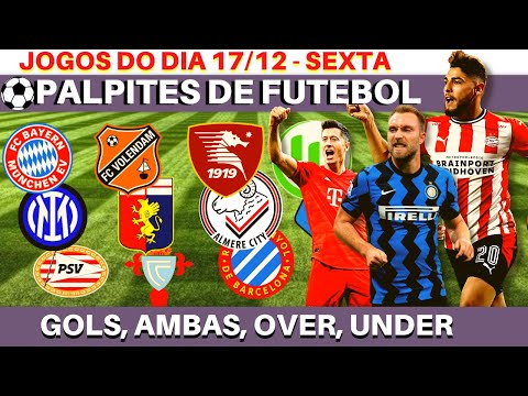 Palpites de Futebol para Hoje 17/12, SEXTA.