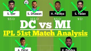 DC vs MI Dream11, DC vs MI Dream11 Prediction, DC vs MI Dream 11 IPL Today Match, DC vs MI 51 Match