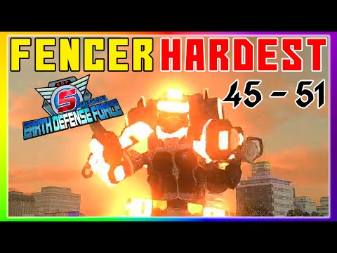 Earth Defense Force 5 HD - Fencer, Hardest, Online, Missions 45 - 51!
